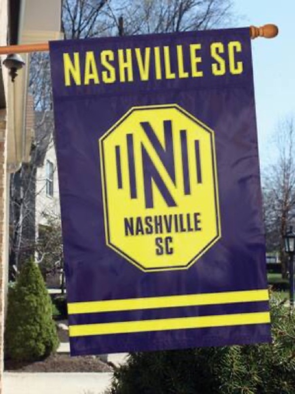 Nashville SC Applique Banner Flag Double Sided Nashville TN Soccer Club